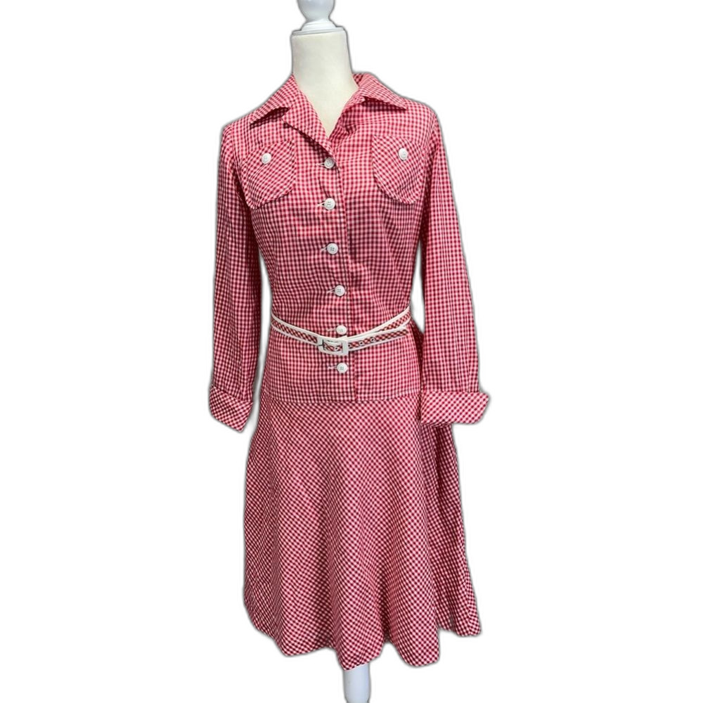 Vintage Henry Lee gingham picnic midi dress, medium